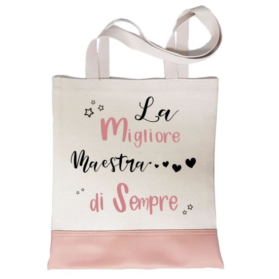 Shopper regalo maestra personalizzata "La migliore maestra di sempre"