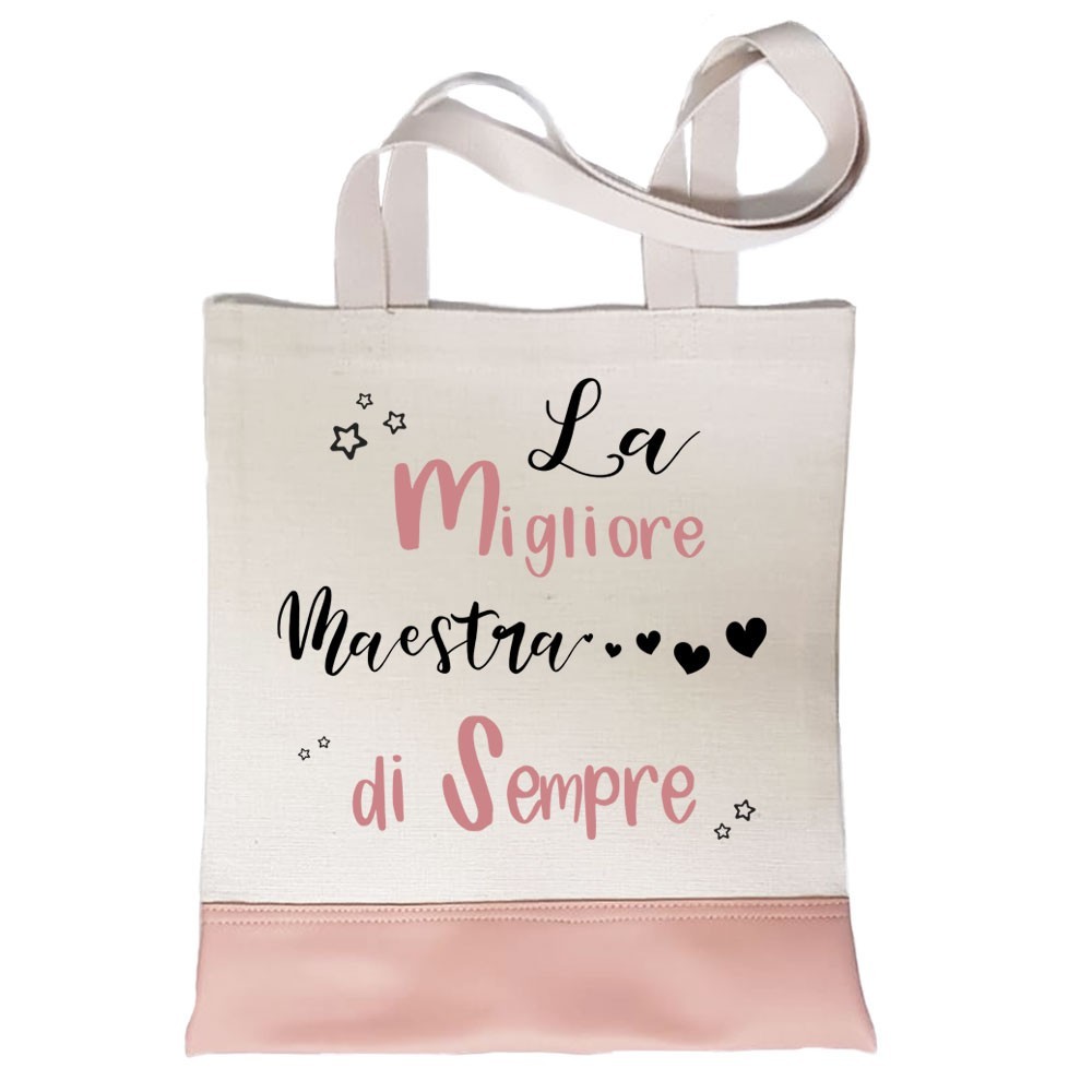 Shopper regalo maestra personalizzata "La migliore maestra di sempre"