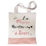Shopper regalo maestra personalizzata "La migliore maestra di sempre"