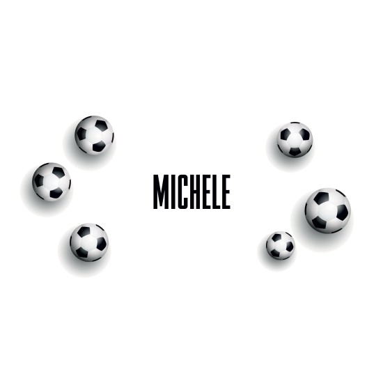 Borraccia personalizzata con palloni da calcio e nome