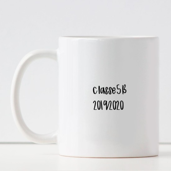 Tazza personalizzata "Buon Natale alla miglior cuoca del mondo" con nome cuoca e classe