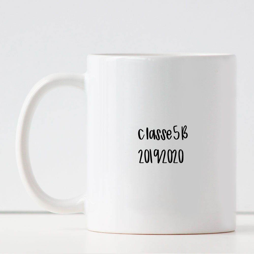 Tazza personalizzata "Buon Natale alla miglior cuoca del mondo" con nome cuoca e classe