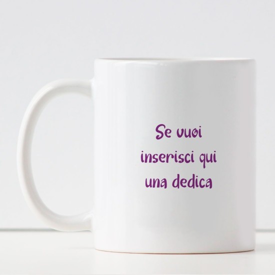 Tazza per gli amici "Ci sono amici che diventano famiglia" personalizzata con nome