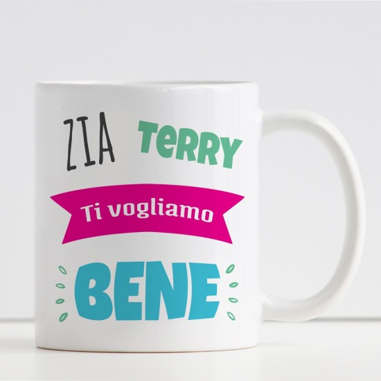 Tazza regalo zia ti vogliamo bene con nomi