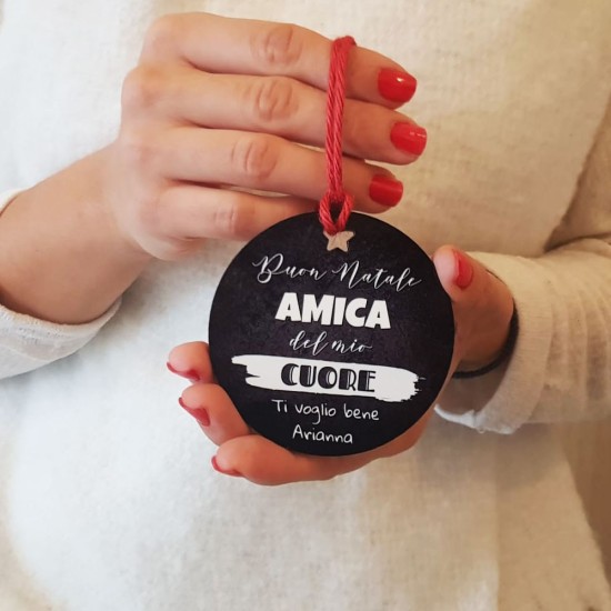 Addobbo per l'albero di Natale per l'amica, personalizzato con nome