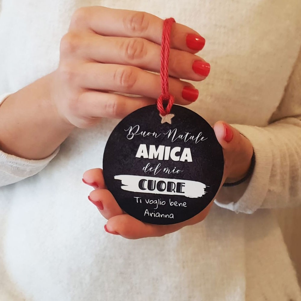 Addobbo per l'albero di Natale per l'amica, personalizzato con nome
