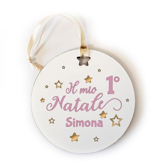 Addobbo albero Natale pallina Natale Il mio Primo Natale con nome