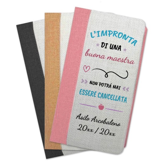 Taccino maestra "L'impronta di una maestra" personalizzato