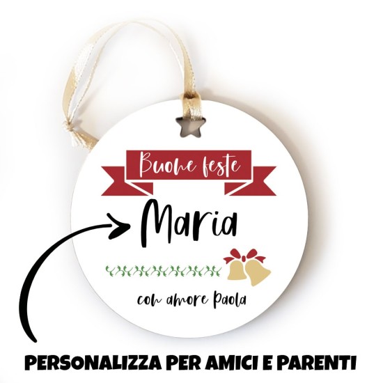 Addobbo natalizio, pallina di Natale per amici e parenti, personalizzata con nome