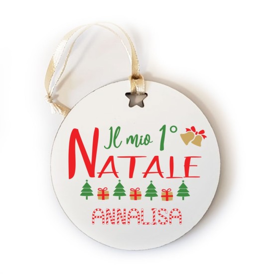 Addobbo per l'albero di Natale - pallina di Natale "Il mio Primo Natale" personalizzata con nome