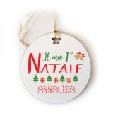 Addobbo per l'albero di Natale - pallina di Natale "Il mio Primo Natale" personalizzata con nome