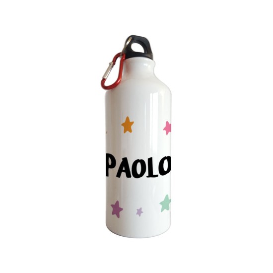 Borraccia con stelle colorate e nome