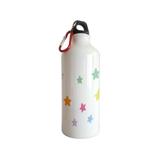 Borraccia personalizzata con stelle colorate e nome