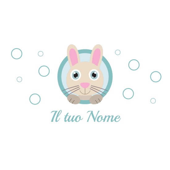 Borraccia da bambini con coniglietto personalizzata con nome