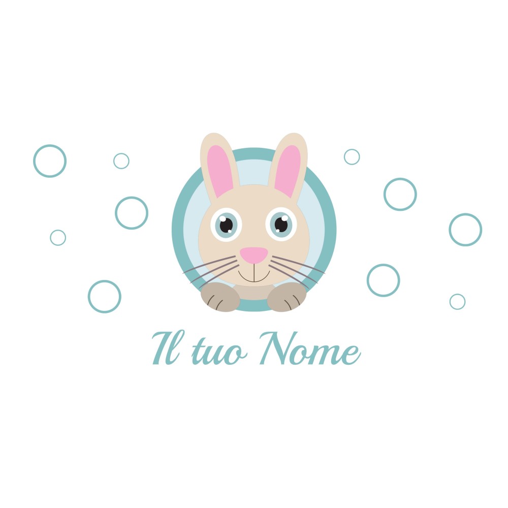 Borraccia da bambini con coniglietto personalizzata con nome