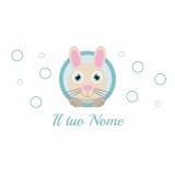 Borraccia da bambini con coniglietto personalizzata con nome