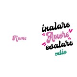 Borraccia yoga "Inalare amore, esalare odio"personalizzata con nome