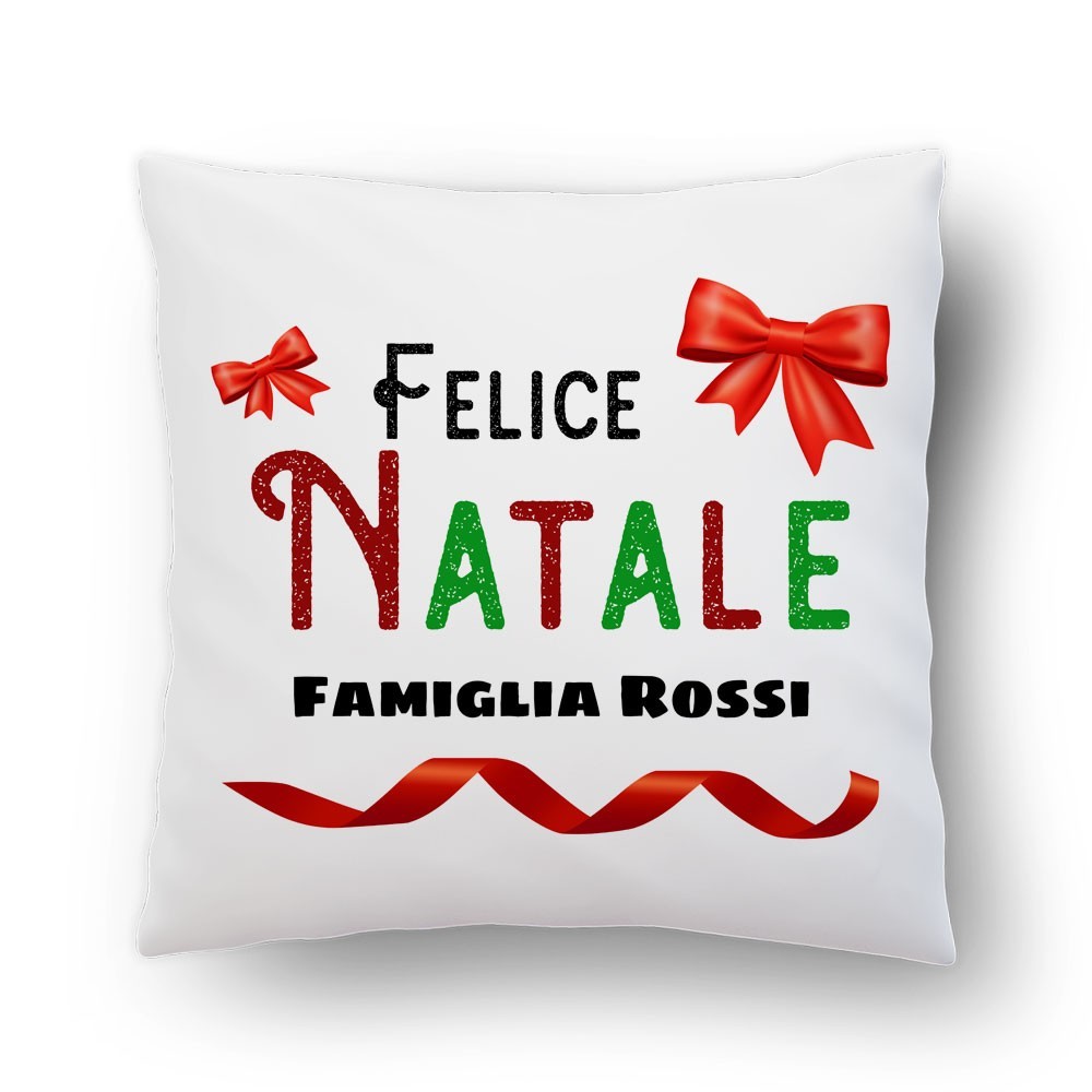 Cuscino regalo di Natale personalizzato per una Famiglia