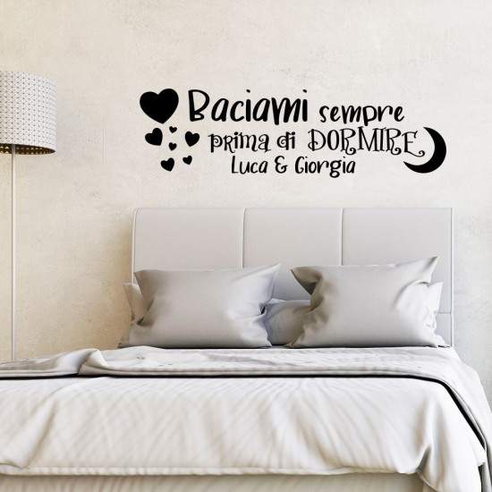 Adesivo murale wallsticker Baciami sempre... personalizzato con nomi