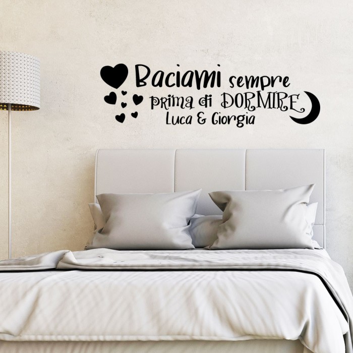 Adesivo murale wallsticker Baciami sempre... personalizzato con nomi