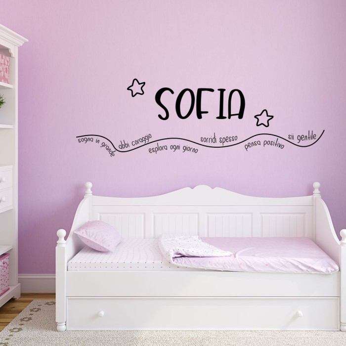 Adesivo murale wallsticker con nome bambino personalizzato