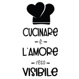 Adesivo murale wallsticker cucina "Cucinare è l'amore reso visibile"