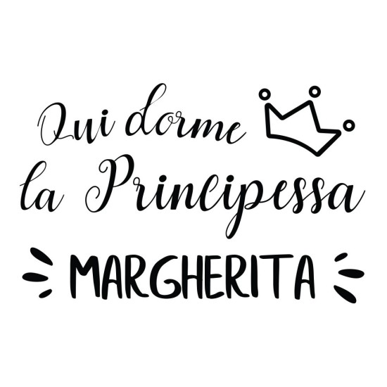 Adesivo murale wallsticker personalizzato Qui dorme la principessa