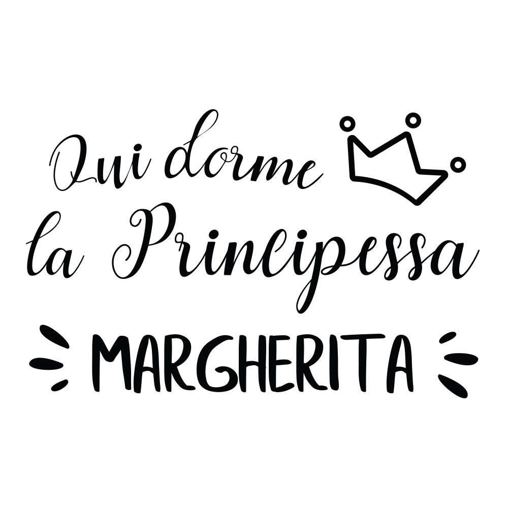 Adesivo murale wallsticker personalizzato Qui dorme la principessa