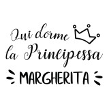 Adesivo murale wallsticker personalizzato Qui dorme la principessa