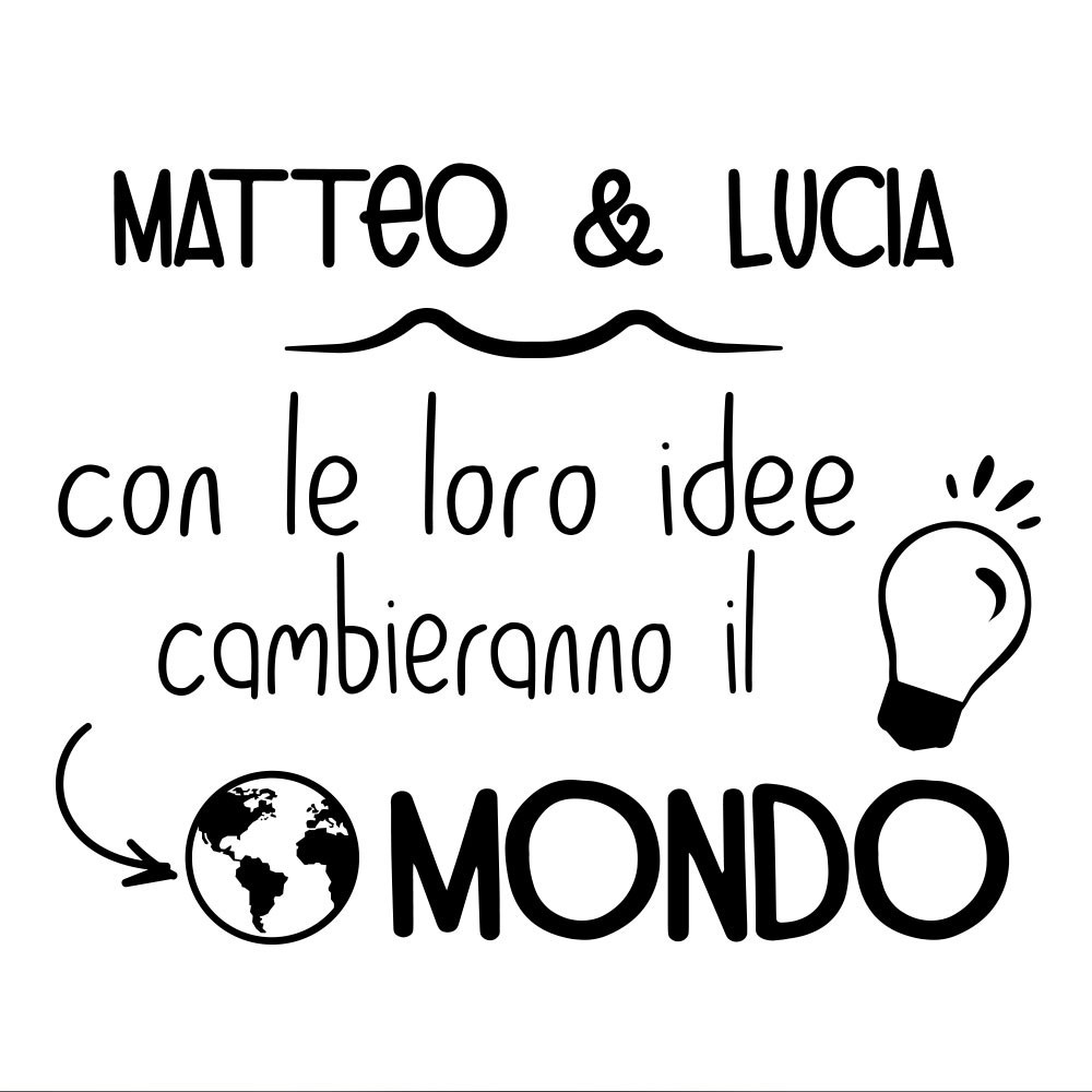 Adesivo murale wallsticker bimbi cambieranno il mondo personalizzato con nomi