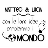 Adesivo murale wallsticker bimbi cambieranno il mondo personalizzato con nomi