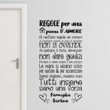 Adesivo murale personalizzato Regole per una casa piena d'amore