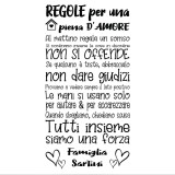 Adesivo murale personalizzato Regole per una casa piena d'amore