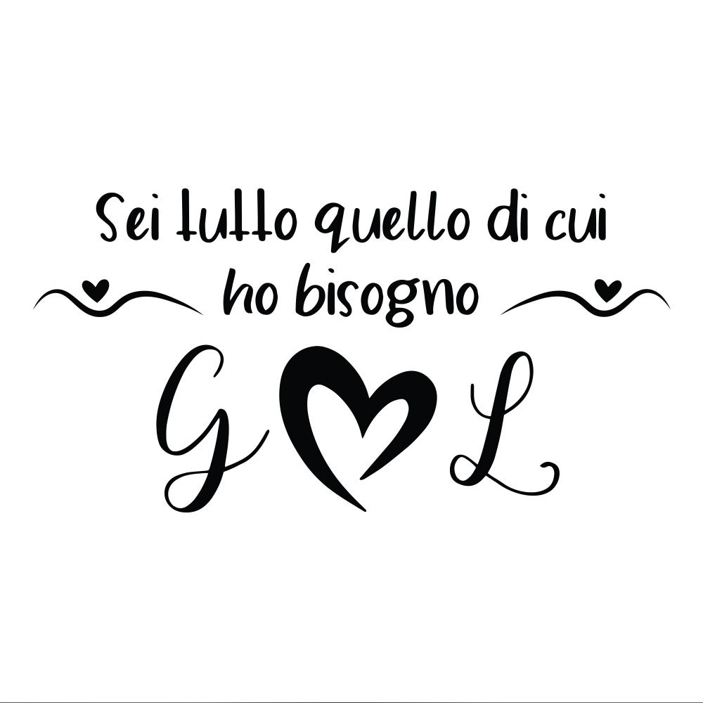 Adesivo murale Sei tutto quello di cui ho bisogno con iniziali