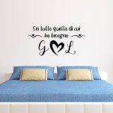 Adesivo murale Sei tutto quello di cui ho bisogno con iniziali