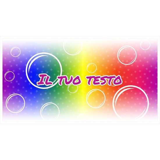 Borraccia da bambini multicolor bolle e nome