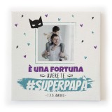 Quadro in tela canvas personalizzato con foto e testo per un super papà