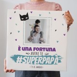 Quadro in tela canvas personalizzato con foto e testo per un super papà