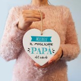 Cuore in ceramica il migliore papà del mondo