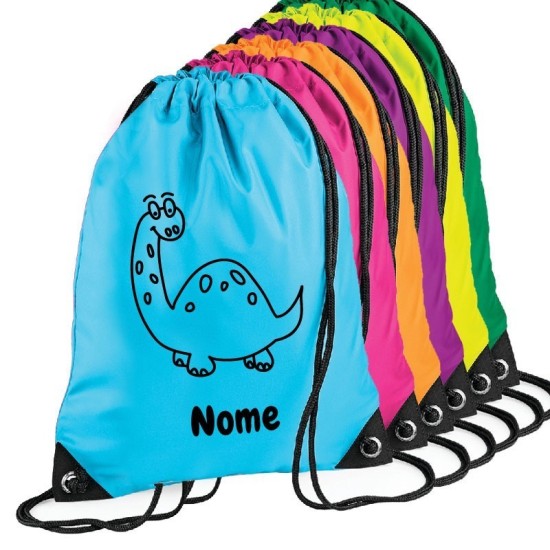 Zainetto personalizzato con dinosauro e nome