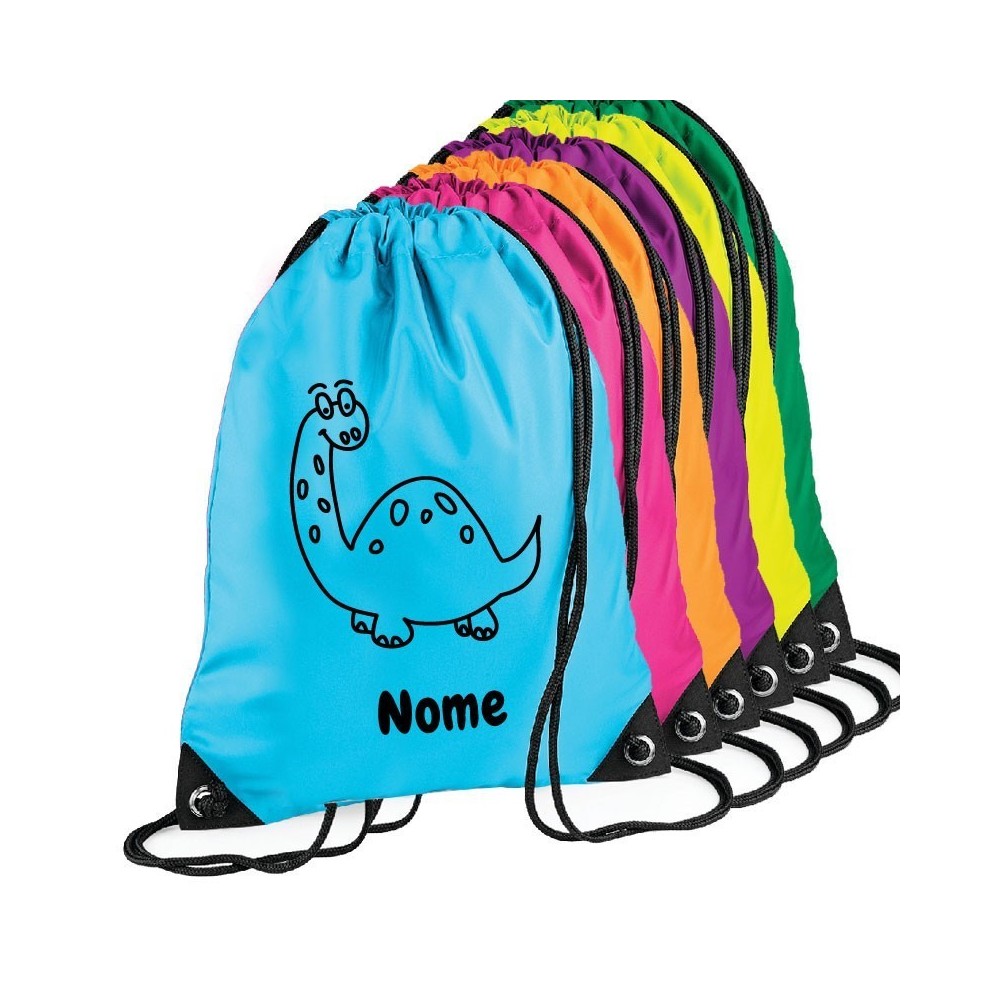 Zainetto personalizzato con dinosauro e nome