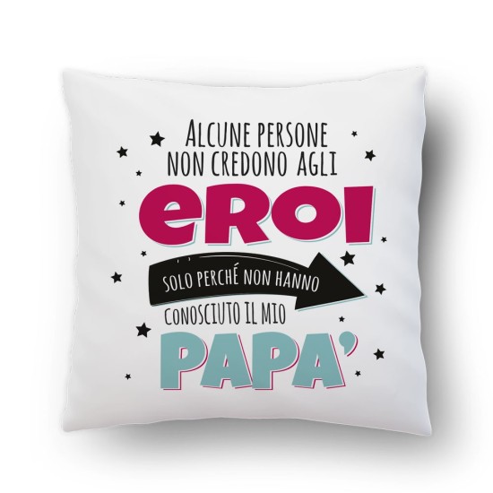 Cuscino personalizzato per un papà super eroe