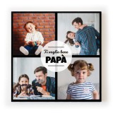 Quadro in tela canvas per il papà, personalizzato con  quattro foto