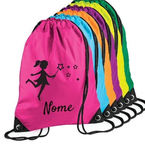 Zainetto personalizzato con bambina e stelline
