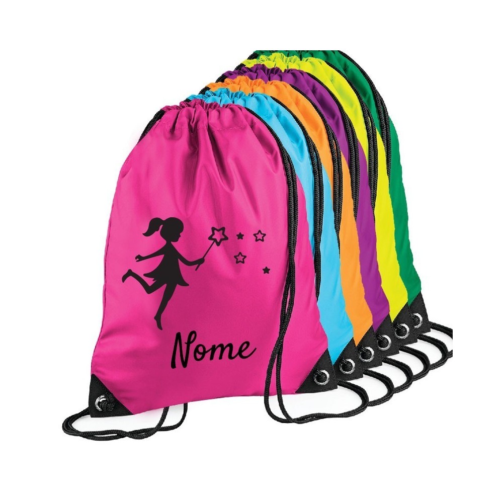 Zainetto personalizzato con bambina e stelline