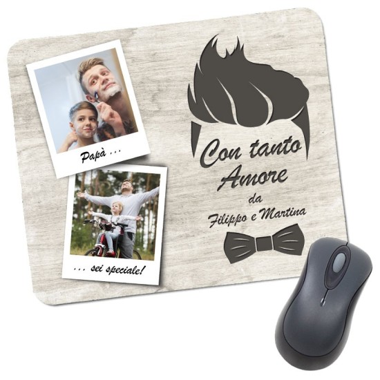tappetino mouse  pad per il papà personalizzato con foto e nome regalo per la festa del papà