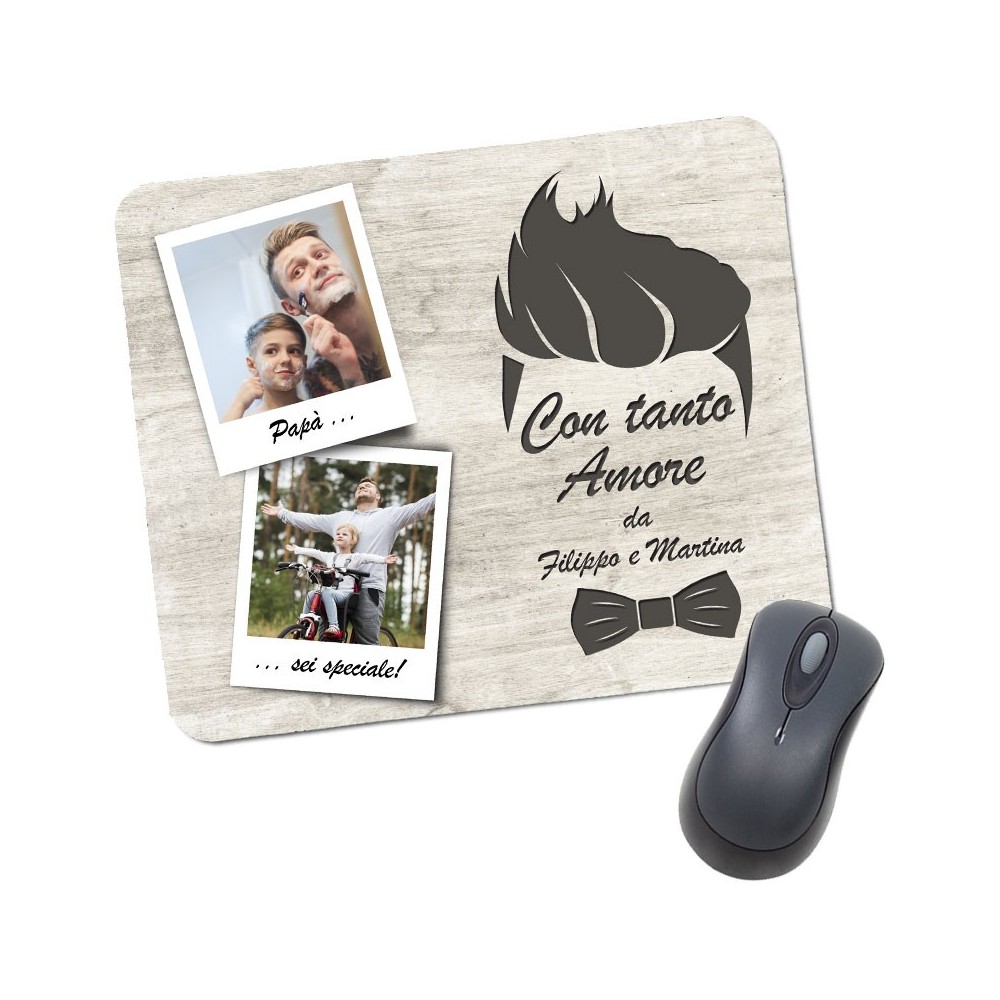tappetino mouse  pad per il papà personalizzato con foto e nome regalo per la festa del papà