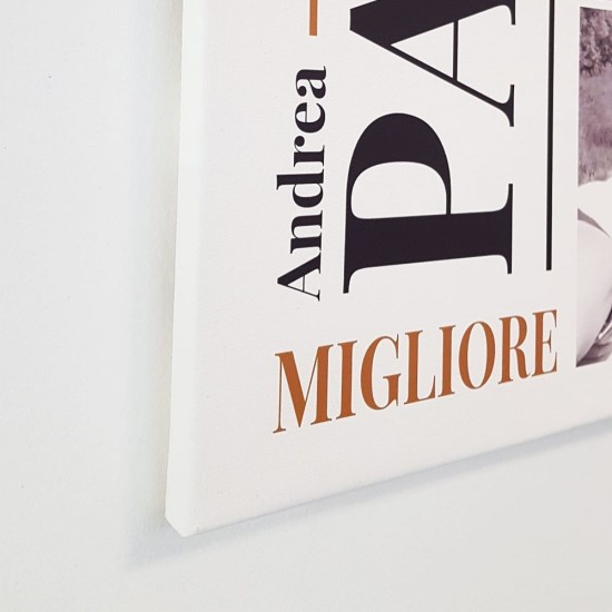 Quadro in tela canvas per il migliore papà del mondo, personalizzato con foto e nome