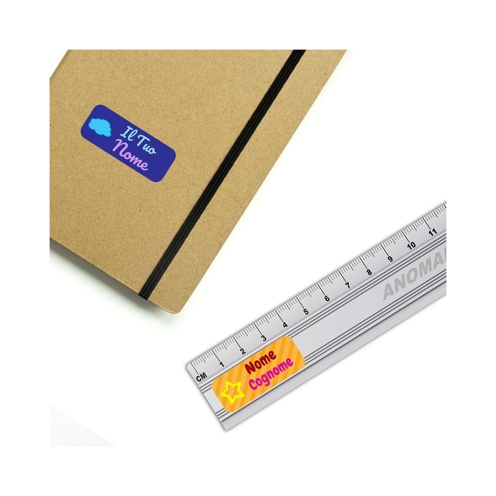 Kit 20 Etichette Adesive per la scuola colorate