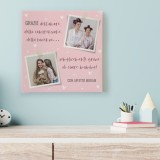 Quadro in tela canvas per la mamma, personalizzato con 2 foto, dedica o nome